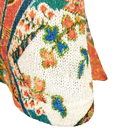 Gaze Multicolor Paisley Crop Top Sleeveless Handkerchief Hem Size M Boho Chic - Picture 7 of 9